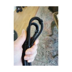 SteinEQUEST rundsyet tjle halv lder/halv gummi - Sort/Slv