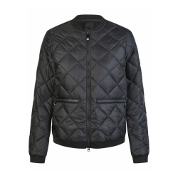 Pikeur quiltede kort ridejakke til dame, sort