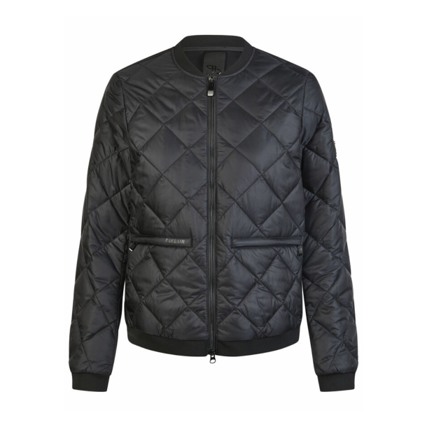 Pikeur quiltede kort ridejakke til dame, sort