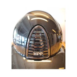 KEP Cromo 2.0 ridehjelm m. bred skygge og krystal logo - Shine sort