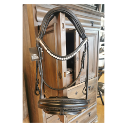 SteinEQUEST rundsyet trense med sten - Sort/Sort/Slv