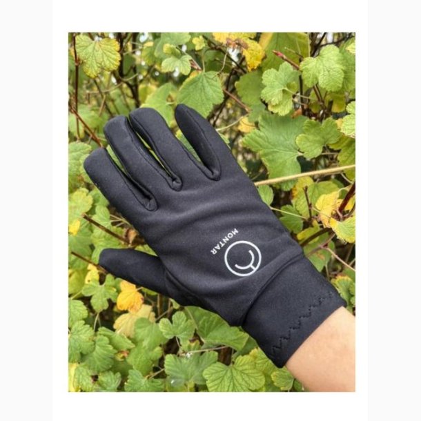 Montar vinterridehandsker i softshell - Sort