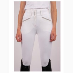 Montar Emery Yati ridebukser m/fuldgrip og krystaller - Hvid