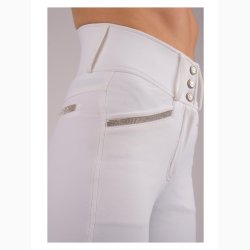Montar Emery Yati ridebukser m/fuldgrip og krystaller - Hvid