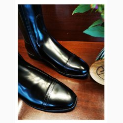 DeNiro Bellini ridestvler m/Rondine top og hulmnster - Brushed sort